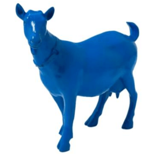 Statue Chevre Tete en Haut Animaux Resine - 60cm - Bleu - ANIMAUX-RESINE.FR