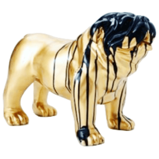 Statue Chien Bouledogue Anglais Animaux Resine - 30cm - Coulure Noir - ANIMAUX-RESINE.FR