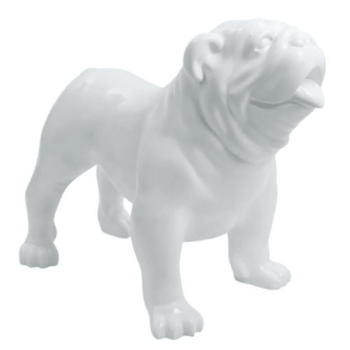 Statue Chien Bouledogue Anglais Animaux Resine - 60cm - Blanc - ANIMAUX-RESINE.FR