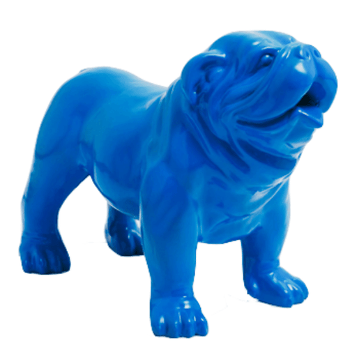 Statue Chien Bouledogue Anglais Animaux Resine - 60cm - Bleu Ciel - ANIMAUX-RESINE.FR