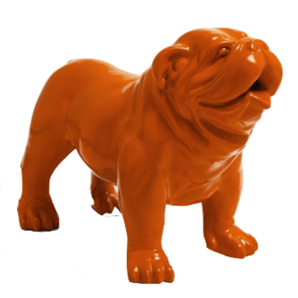 Statue Chien Bouledogue Anglais Animaux Resine - 60cm - Orange - ANIMAUX-RESINE.FR