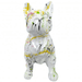 Statue Chien Bouledogue Francais Animaux Resine - 30cm - Graffiti Blanc - ANIMAUX-RESINE.FR