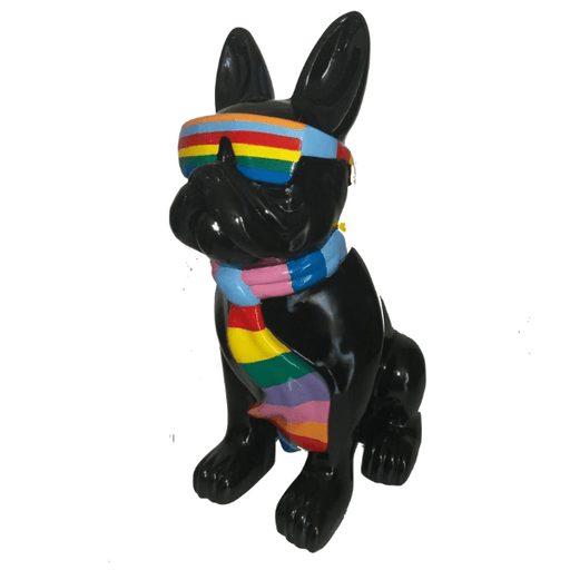 Statue Chien Bouledogue Francais Animaux Resine - 35cm - Berlingot Noir - ANIMAUX-RESINE.FR