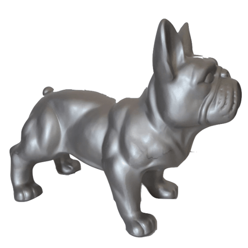 Statue Chien Bouledogue Francais Animaux Resine - 45cm - Argenté - ANIMAUX-RESINE.FR