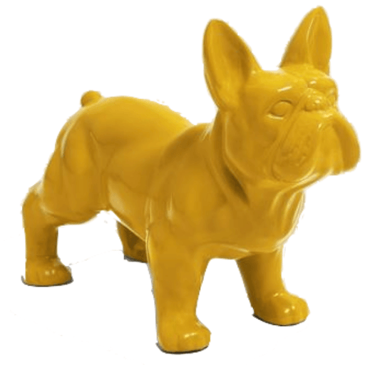 Statue Chien Bouledogue Francais Animaux Resine - 45cm - Jaune - ANIMAUX-RESINE.FR