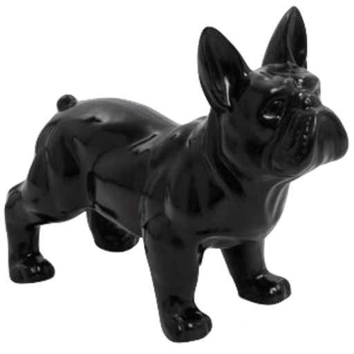 Statue Chien Bouledogue Francais Animaux Resine - 45cm - Noir - ANIMAUX-RESINE.FR