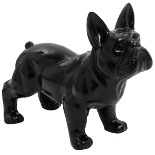 Statue Chien Bouledogue Francais Animaux Resine - 45cm - Noir - ANIMAUX-RESINE.FR