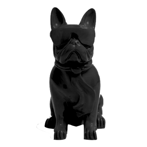 Statue Chien Bouledogue Francais Animaux Resine - 60cm - Noir - ANIMAUX-RESINE.FR