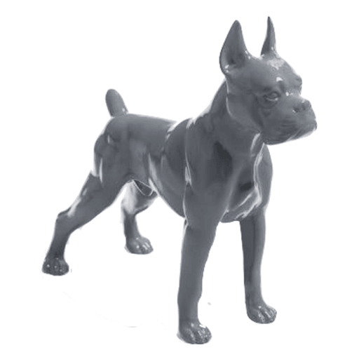 Statue Chien Boxer Animaux Resine - 50cm - Gris - ANIMAUX-RESINE.FR