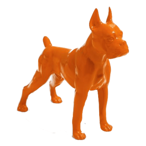 Statue Chien Boxer Animaux Resine - 50cm - Orange - ANIMAUX-RESINE.FR