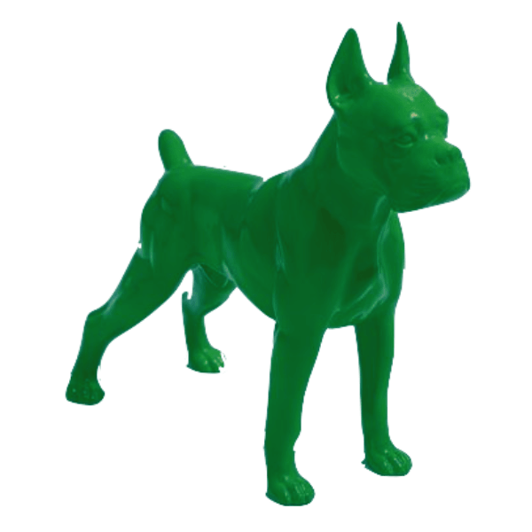 Statue Chien Boxer Animaux Resine - 50cm - Vert - ANIMAUX-RESINE.FR