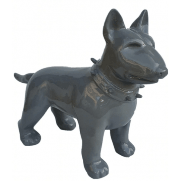 Statue Chien Bull Terrier Animaux Resine - 60cm - Gris - ANIMAUX-RESINE.FR