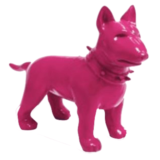 Statue Chien Bull Terrier Animaux Resine - 60cm - Rose Fushia - ANIMAUX-RESINE.FR