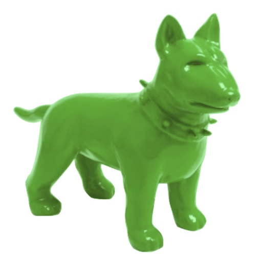 Statue Chien Bull Terrier Animaux Resine - 60cm - Vert Pomme - ANIMAUX-RESINE.FR