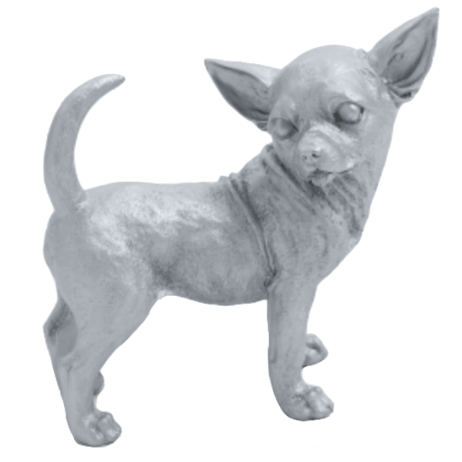 Statue Chien Chihuahua Animaux Resine - 30cm - Argenté - ANIMAUX-RESINE.FR