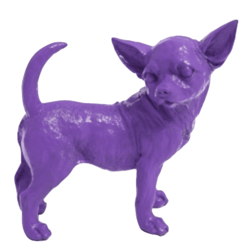 Statue Chien Chihuahua Animaux Resine - 30cm - Violet - ANIMAUX-RESINE.FR