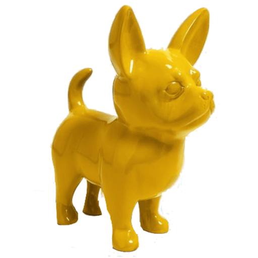 Statue Chien Chihuahua Animaux Resine - 50cm - Jaune - ANIMAUX-RESINE.FR