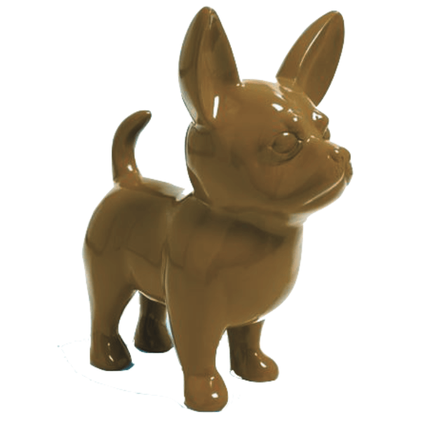 Statue Chien Chihuahua Animaux Resine - 50cm - Marron - ANIMAUX-RESINE.FR