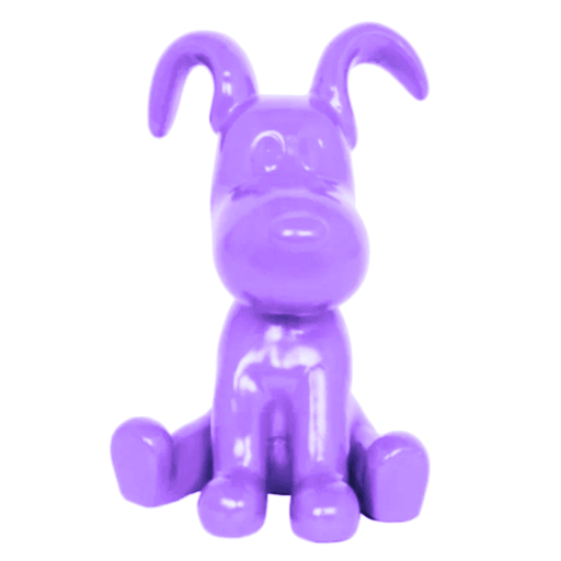 Statue Chien Snoopy Animaux Resine - 30cm - Violet - ANIMAUX-RESINE.FR