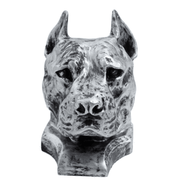 Statue Chien Staff Bull Animaux Resine - 35cm - Argenté - ANIMAUX-RESINE.FR