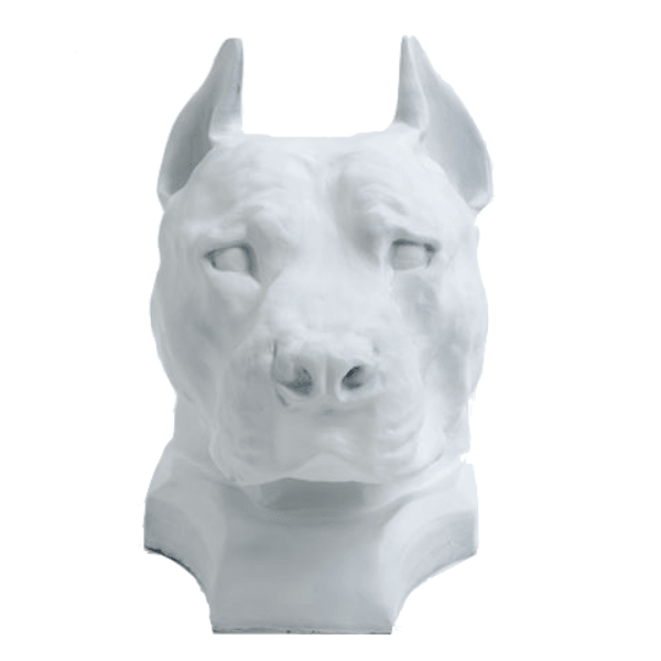 Statue Chien Staff Bull Animaux Resine - 35cm - Blanc - ANIMAUX-RESINE.FR