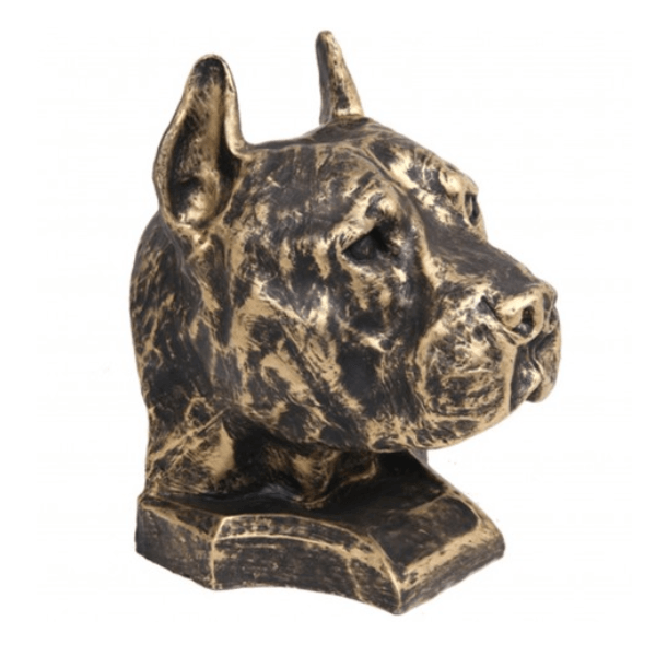 Statue Chien Staff Bull Animaux Resine - 35cm - Bronze - ANIMAUX-RESINE.FR