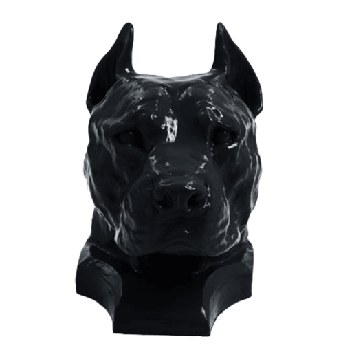 Statue Chien Staff Bull Animaux Resine - 35cm - Noir - ANIMAUX-RESINE.FR