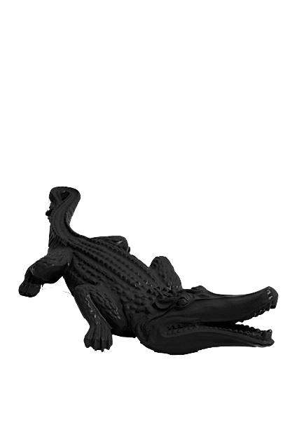 Statue Crocodile Animaux Resine - 120cm - Noir - ANIMAUX-RESINE.FR