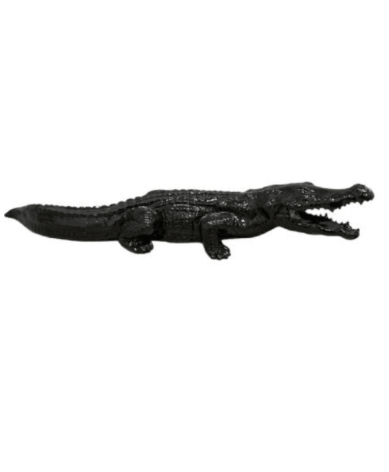 Statue Crocodile Animaux Resine - 130cm - Noir - ANIMAUX-RESINE.FR