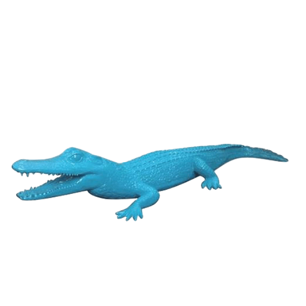 Statue Crocodile Animaux Resine - 215cm - Bleu Ciel - ANIMAUX-RESINE.FR