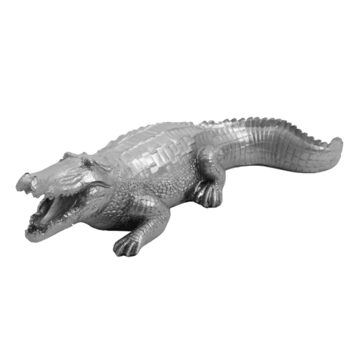 Statue Crocodile Animaux Resine - 40cm - Argenté - ANIMAUX-RESINE.FR