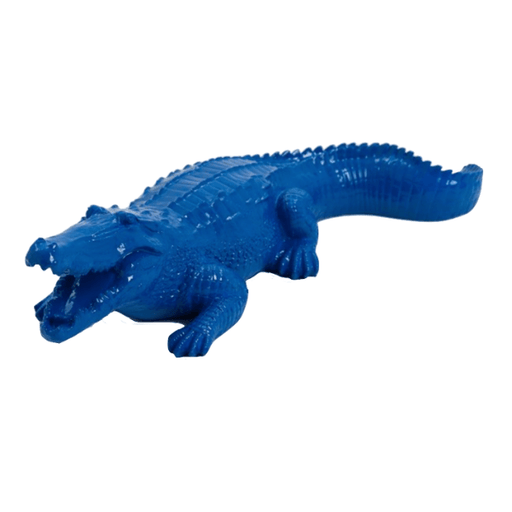 Statue Crocodile Animaux Resine - 40cm - Bleu Nuit - ANIMAUX-RESINE.FR