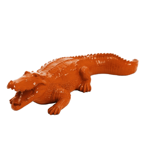 Statue Crocodile Animaux Resine - 40cm - Orange - ANIMAUX-RESINE.FR