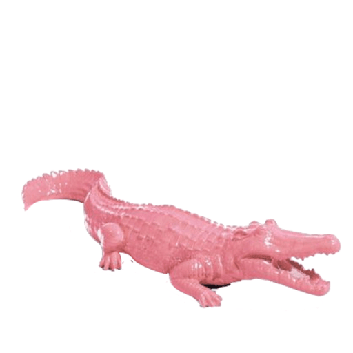 Statue Crocodile Animaux Resine - 70cm - Rose Clair - ANIMAUX-RESINE.FR