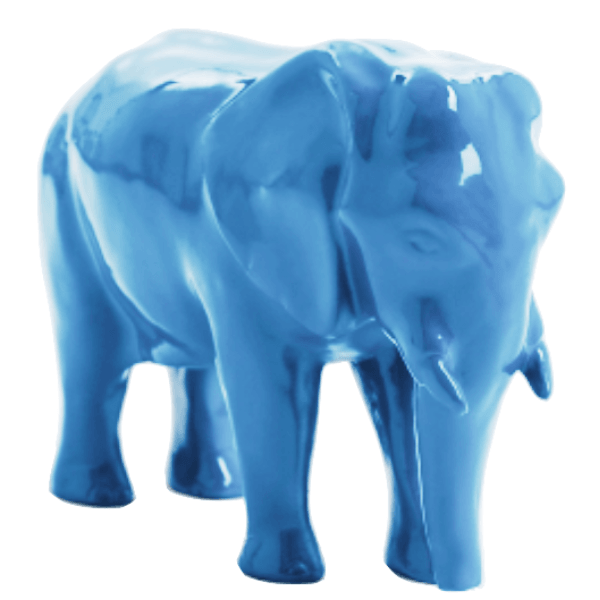 Statue Elephant Animaux Resine - 30cm - Bleu Ciel - ANIMAUX-RESINE.FR