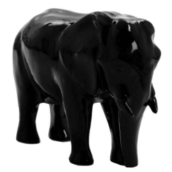 Statue Elephant Animaux Resine - 30cm - Noir - ANIMAUX-RESINE.FR