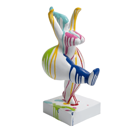 Statue Femme Nana Oeuvre Resine - 55cm - Multi Coulure Blanc - ANIMAUX-RESINE.FR