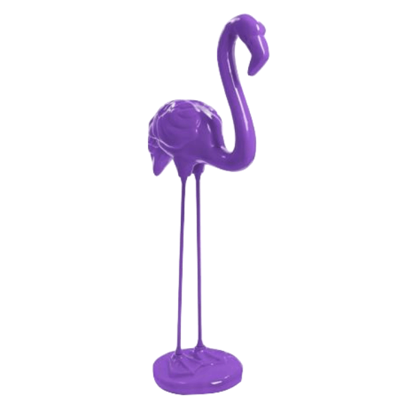 Statue Flamant Rose Animaux Resine - 110cm - Violet - ANIMAUX-RESINE.FR