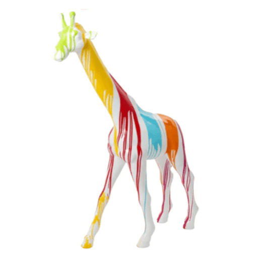 Statue Girafe Animaux Resine - 150cm - Multi Coulure Blanc - ANIMAUX-RESINE.FR