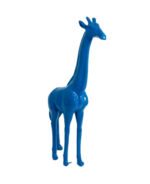 Statue Girafe Animaux Resine - 210cm - Bleu - ANIMAUX-RESINE.FR