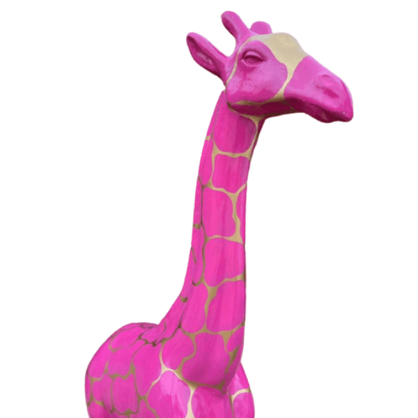 Statue Girafe Animaux Resine - 210cm - Ecaille Rose - ANIMAUX-RESINE.FR