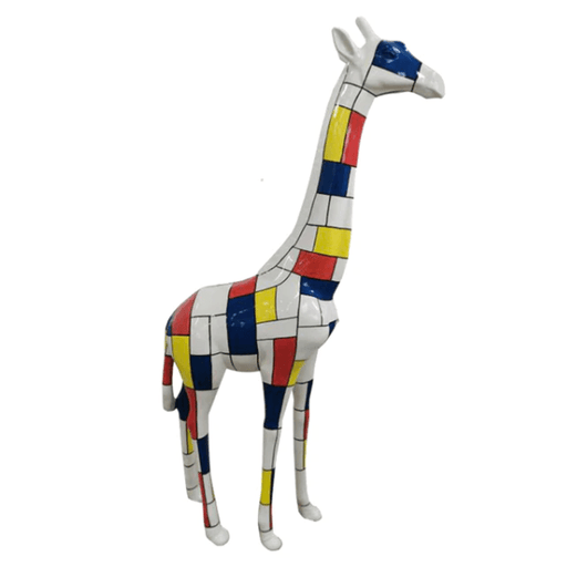 Statue Girafe Animaux Resine - 210cm - Mondrian - ANIMAUX-RESINE.FR