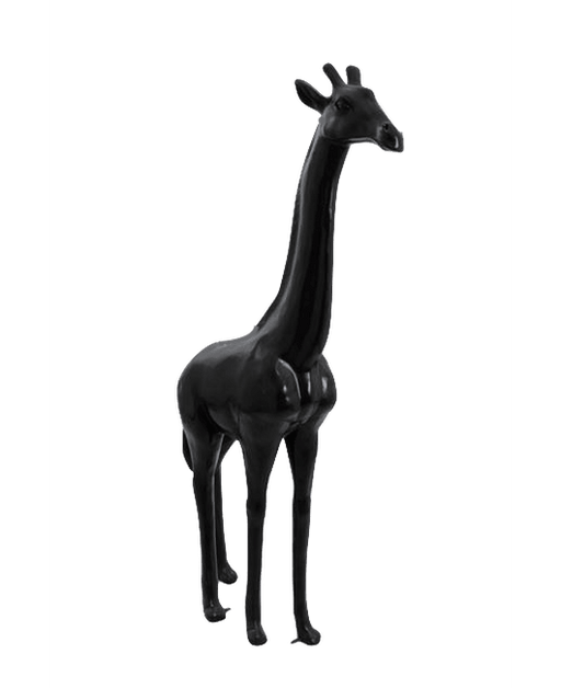 Statue Girafe Animaux Resine - 210cm - Noir - ANIMAUX-RESINE.FR