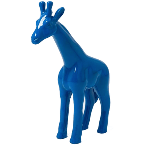 Statue Girafe Animaux Resine - 50cm - Bleu - ANIMAUX-RESINE.FR