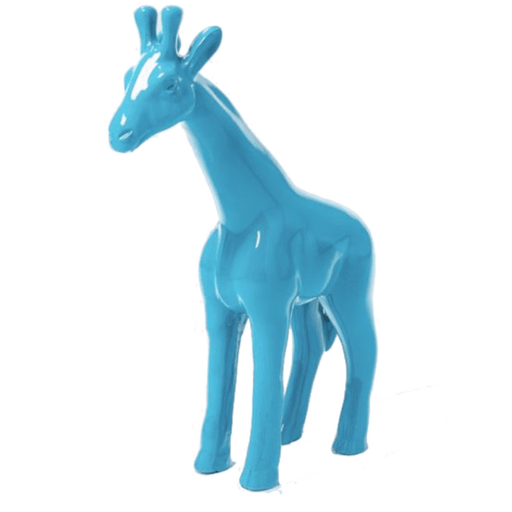 Statue Girafe Animaux Resine - 50cm - Bleu Ciel - ANIMAUX-RESINE.FR