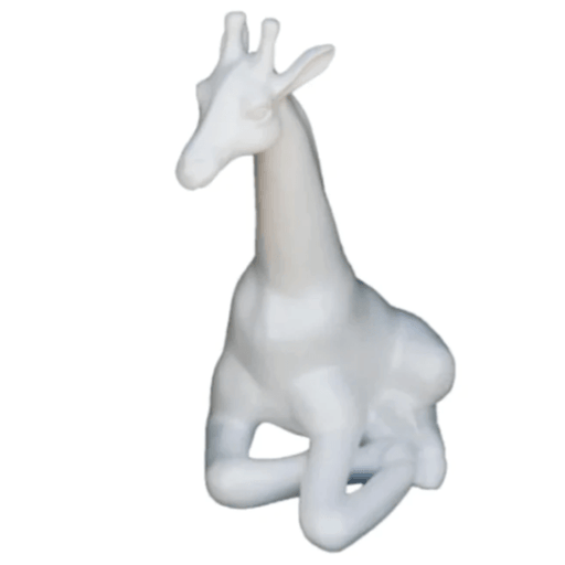 Statue Girafe Animaux Resine - 90cm - Blanc - ANIMAUX-RESINE.FR