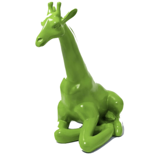 Statue Girafe Animaux Resine - 90cm - Vert Pomme - ANIMAUX-RESINE.FR