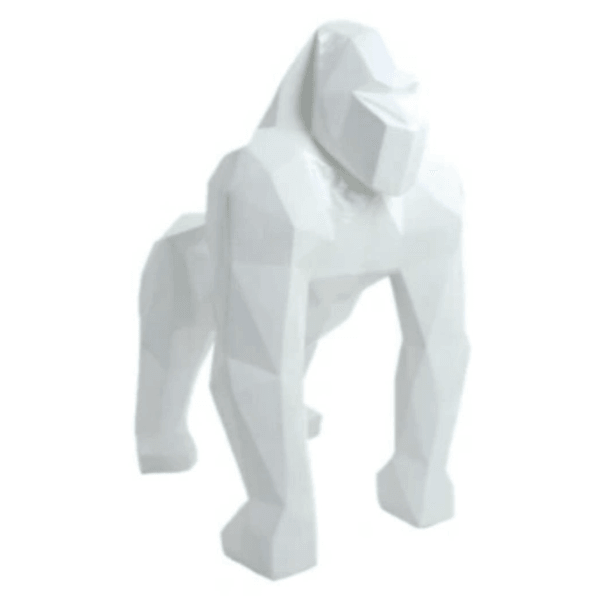 Statue Gorille Origami Animaux Resine - 140cm - Blanc - ANIMAUX-RESINE.FR