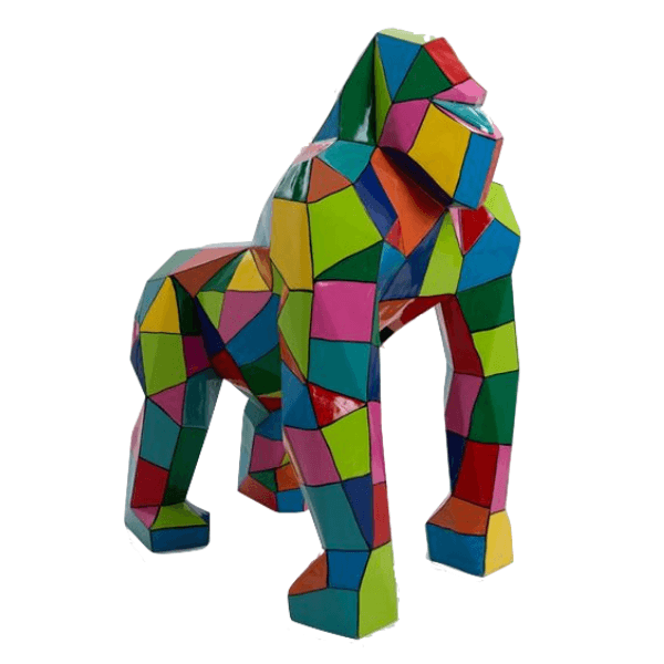 Statue Gorille Origami Animaux Resine - 140cm - Dragibus - ANIMAUX-RESINE.FR