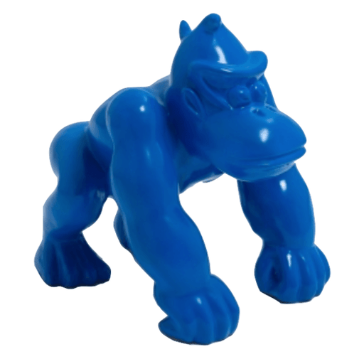 Statue Gorille Poing Animaux Resine - 40cm - Bleu - ANIMAUX-RESINE.FR